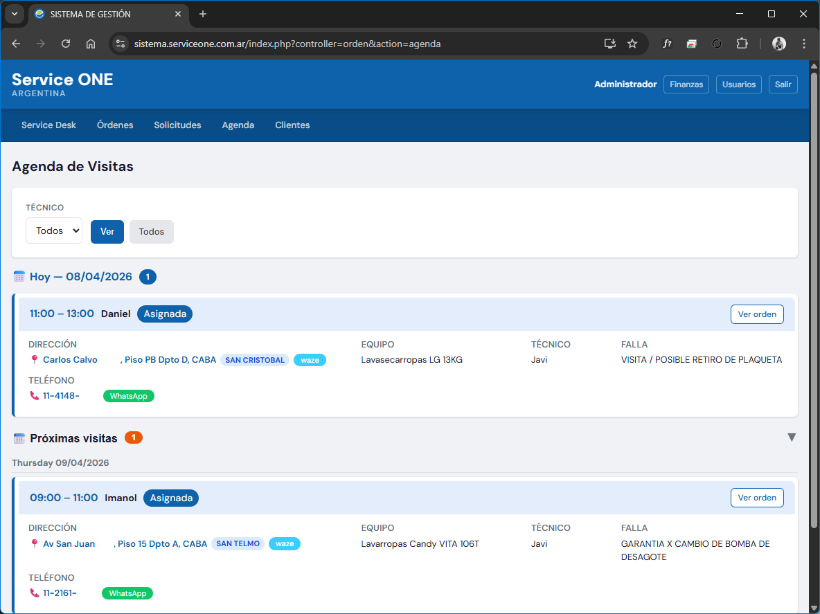 Service ONE — Agenda
